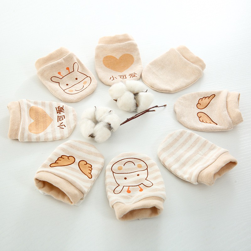 Bao tay organic cotton mềm mịn cho bé sơ sinh có thể điều chỉnh rộng chật co giãn tốt