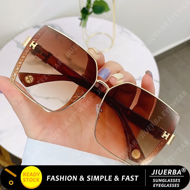 (JIUERBA) Kính Mát Không Gọng Dáng Vuông Oversized Thời Trang Hàn Quốc