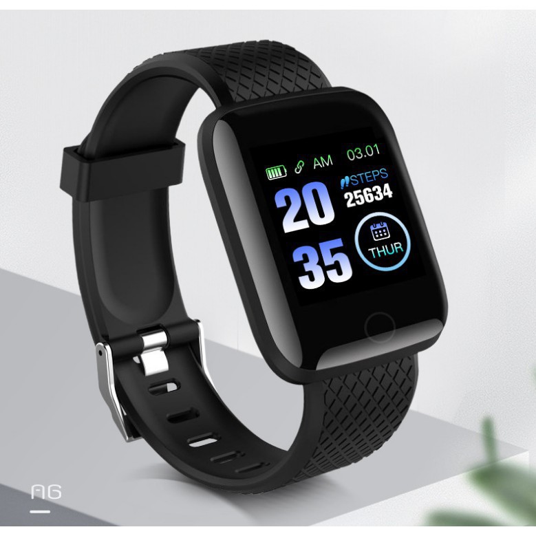 Đồng hồ thông minh Smart Watch 116 plus chống nước theo dõi vận động hỗ trợ theo dõi sức khỏe và định vị GPS