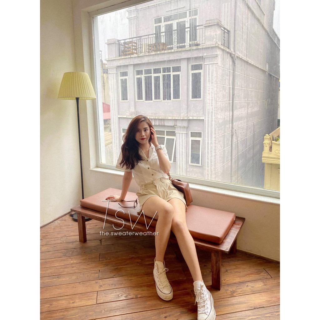 [Mã WASKT304 giảm 15% tối đa 30K đơn 99K] Áo sơ mi cổ pijama đũi xước chỉ nổi (Ảnh thật) | BigBuy360 - bigbuy360.vn