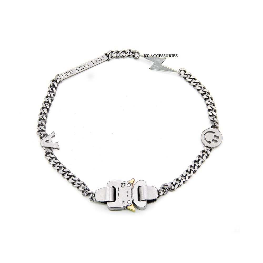 Vòng cổ titan Hero xích phối tia chớp mặt cười không gỉ