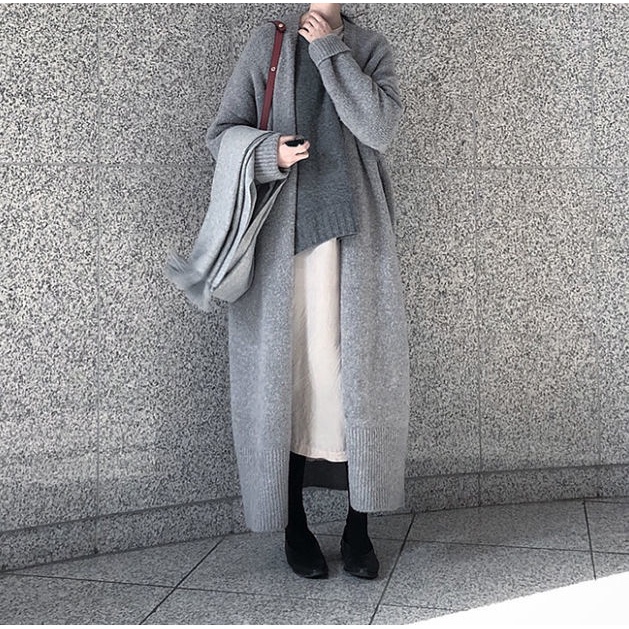 Áo khoác cardigan dệt kim dáng dài thời trang Hàn Quốc