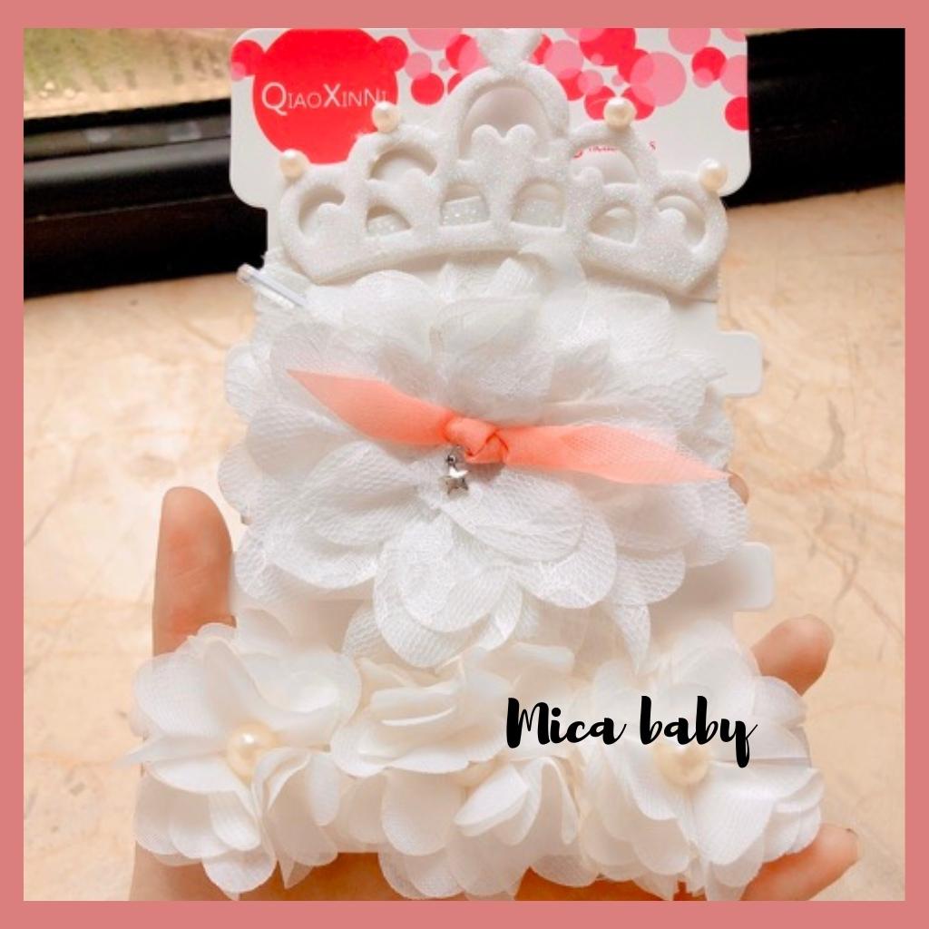 Set 3 băng đô cho bé voan 4 mẫu đáng yêu cho bé BD58 Mica baby