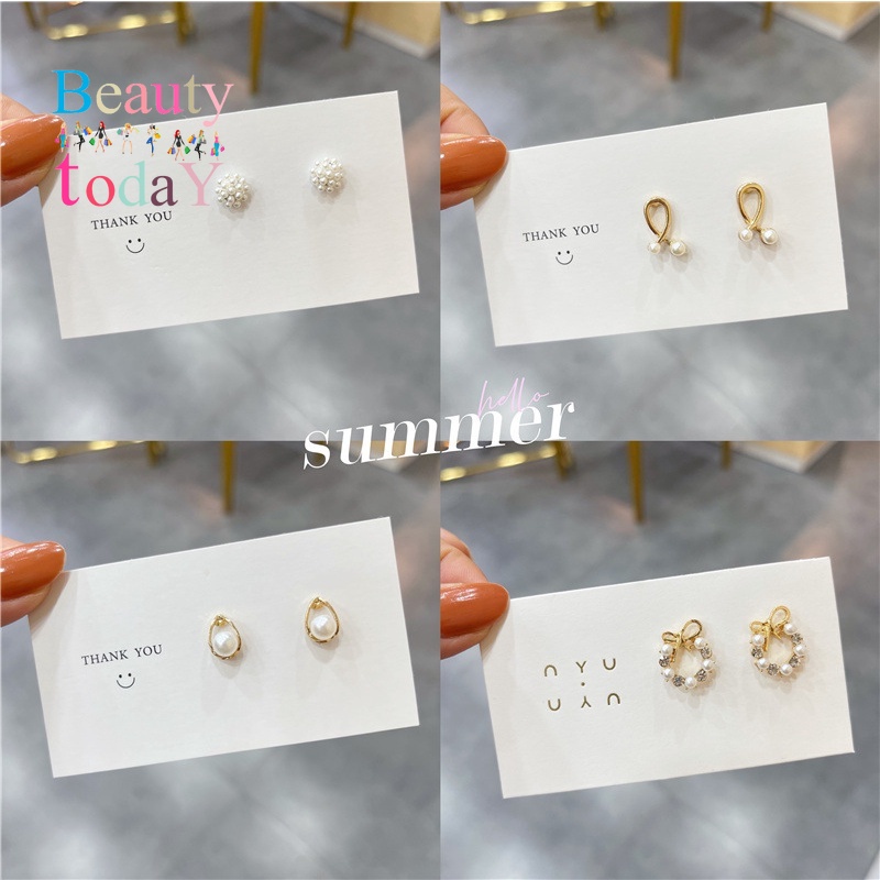 S925 Khuyên Tai Nữ Trang Tạo Hình Độc Đáo Dễ Thương