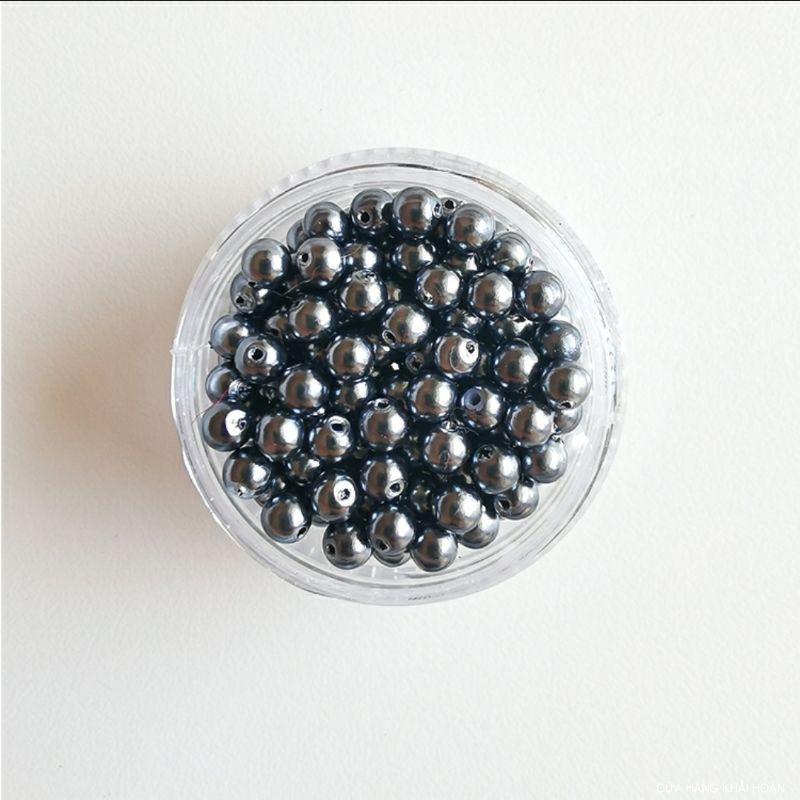 Hạt bẹt( hạt trai)nhựa-hạt làm vòng nhựa 8mm giá rẻ gói 100gr
