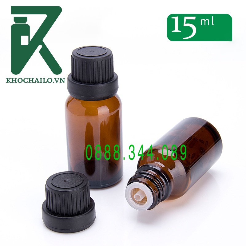 Chai tinh dầu thuỷ tinh , serum nâu nắp vặn đen 5ml,10ml,15ml,20ml,30ml,50ml,100ml