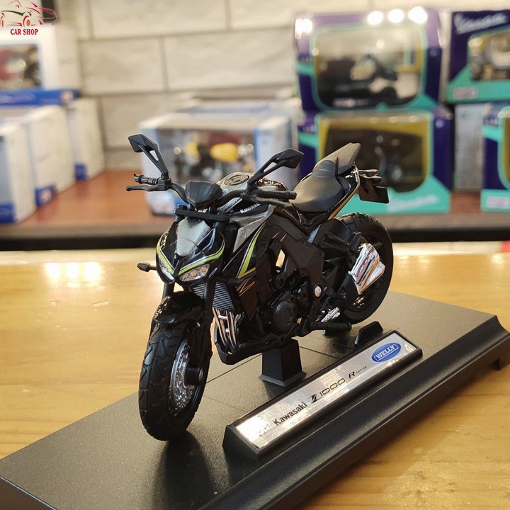 Mô hình xe mô tô Kawasaki Z1000 RR tỉ lệ 1:18 hãng Welly