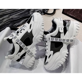 Giày thể thao độn đế gót nạm viền mới 2021_hàng sẵn