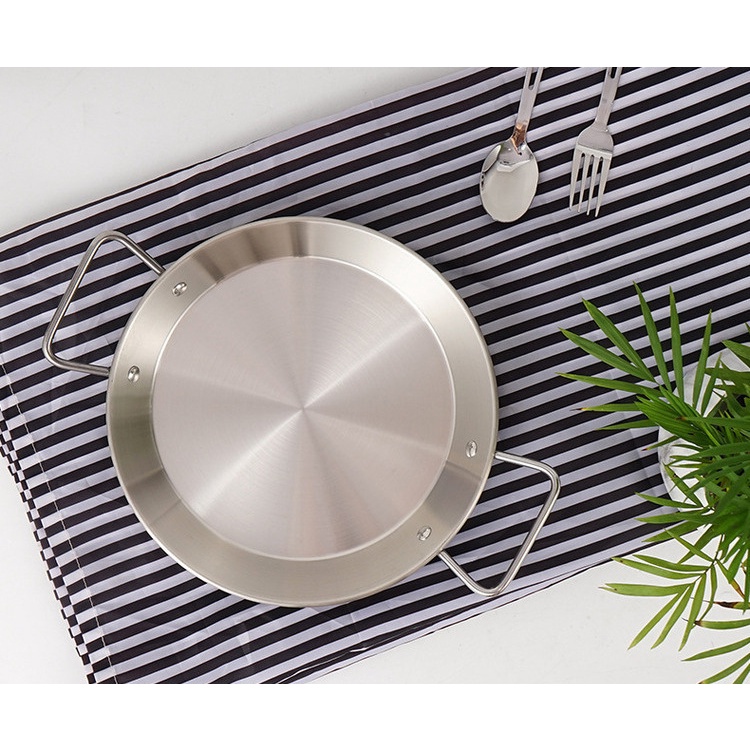 Stainless steel binaural pan camping supplies outdoor stainless steel binaural pan camping picnic tableware Korean style Army hot pot salad basin wUPc