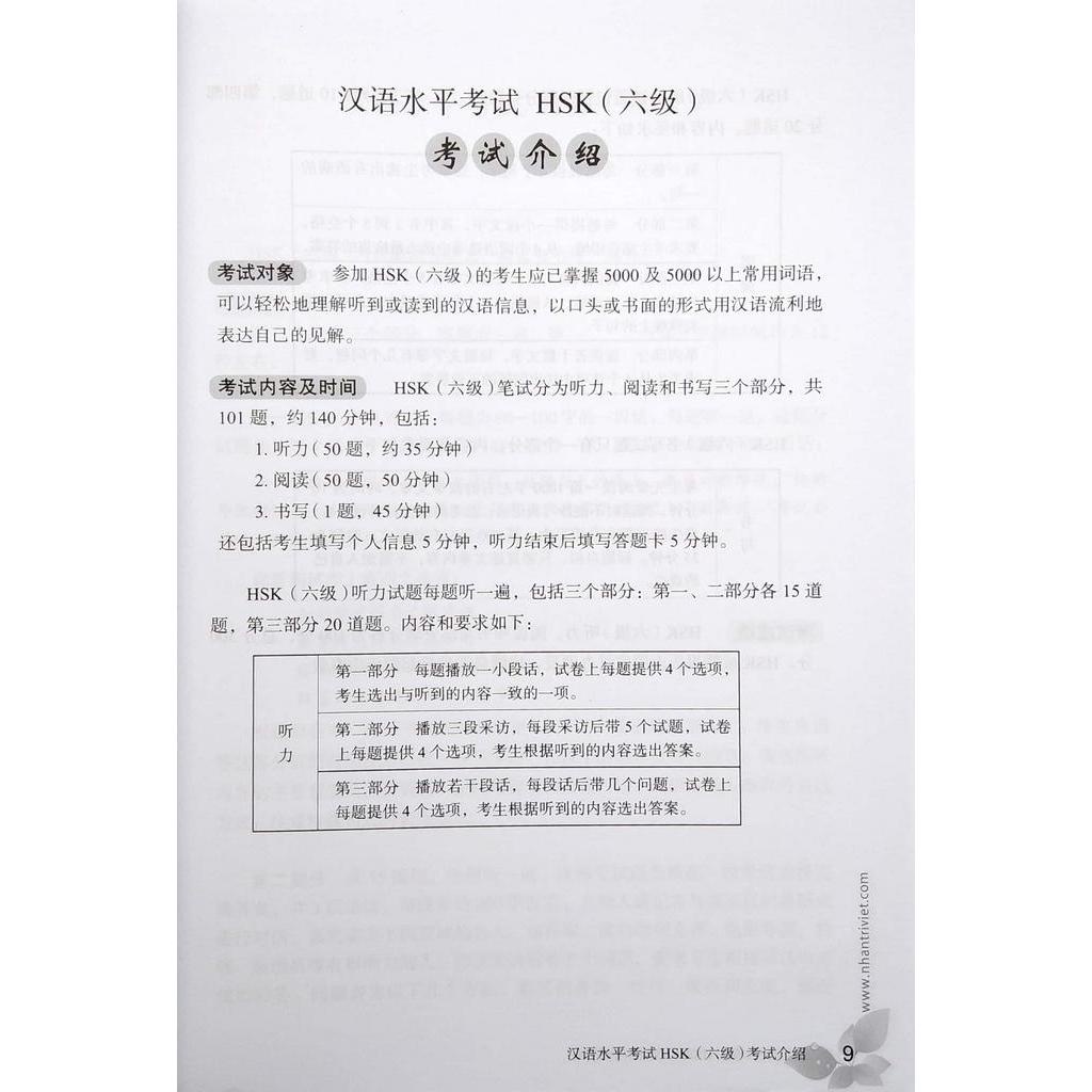 Sách Mô Phỏng Đề Thi HSK - Phiên Bản Mới - Cấp Độ 6