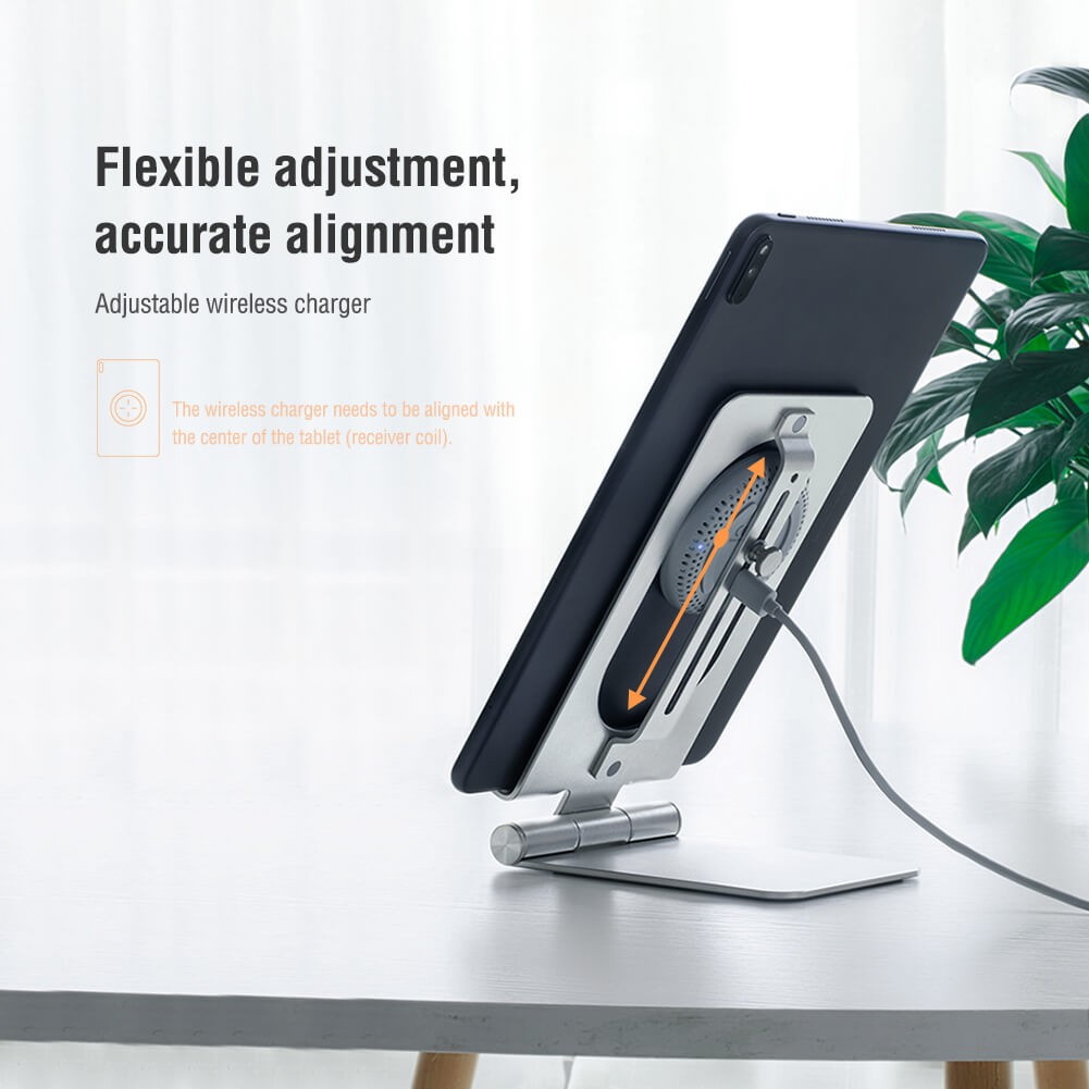 Đế sạc không dây kiêm giá đỡ cho các đời Ipad không có chức năng sạc không dây Nillkin PowerHold - Chính hãng .