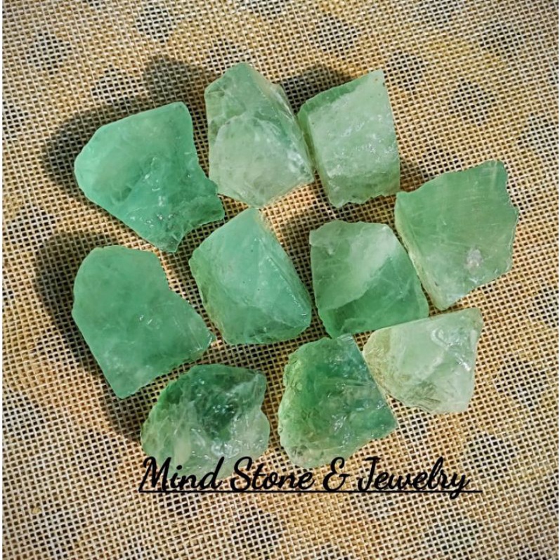 Viên đá xanh flourite thô trang trí, làm handmate, thanh tẩy, Tarot, Mind Stone & Jewelry
