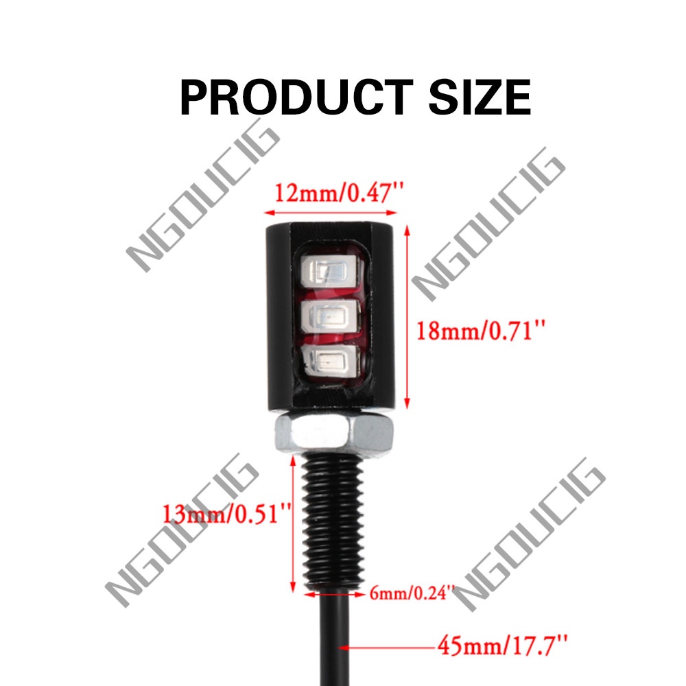 Đèn Led Mắt Đại Bàng NGOUCIG Steady 3SMD Gắn Biển Số Xe Hơi Chạy Ban Ngày Trang Trí Xe Máy Điện Có Nẹp Nẹp