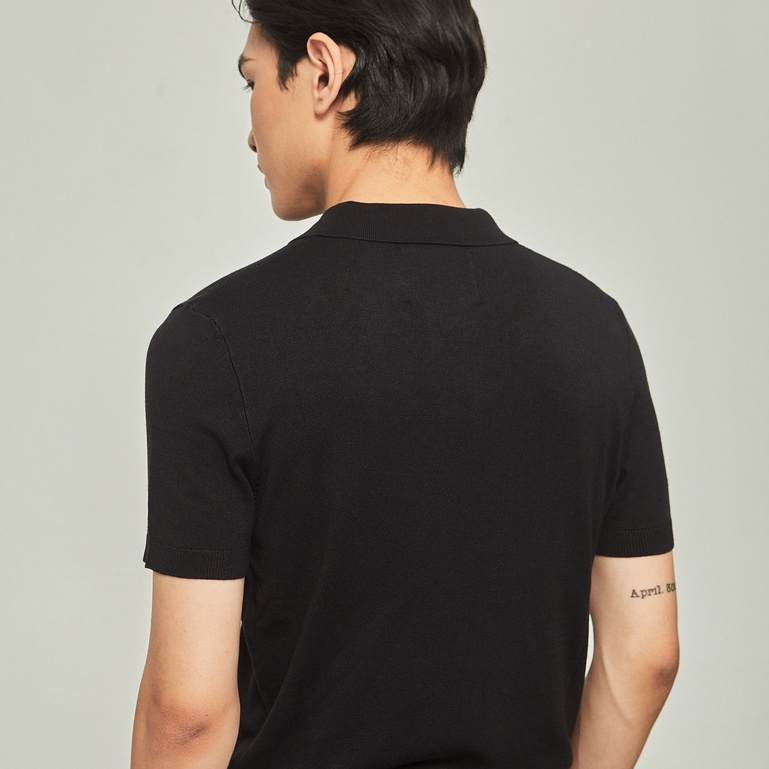 Áo polo nam premium đen HIGHWAY MENSWEAR Aston