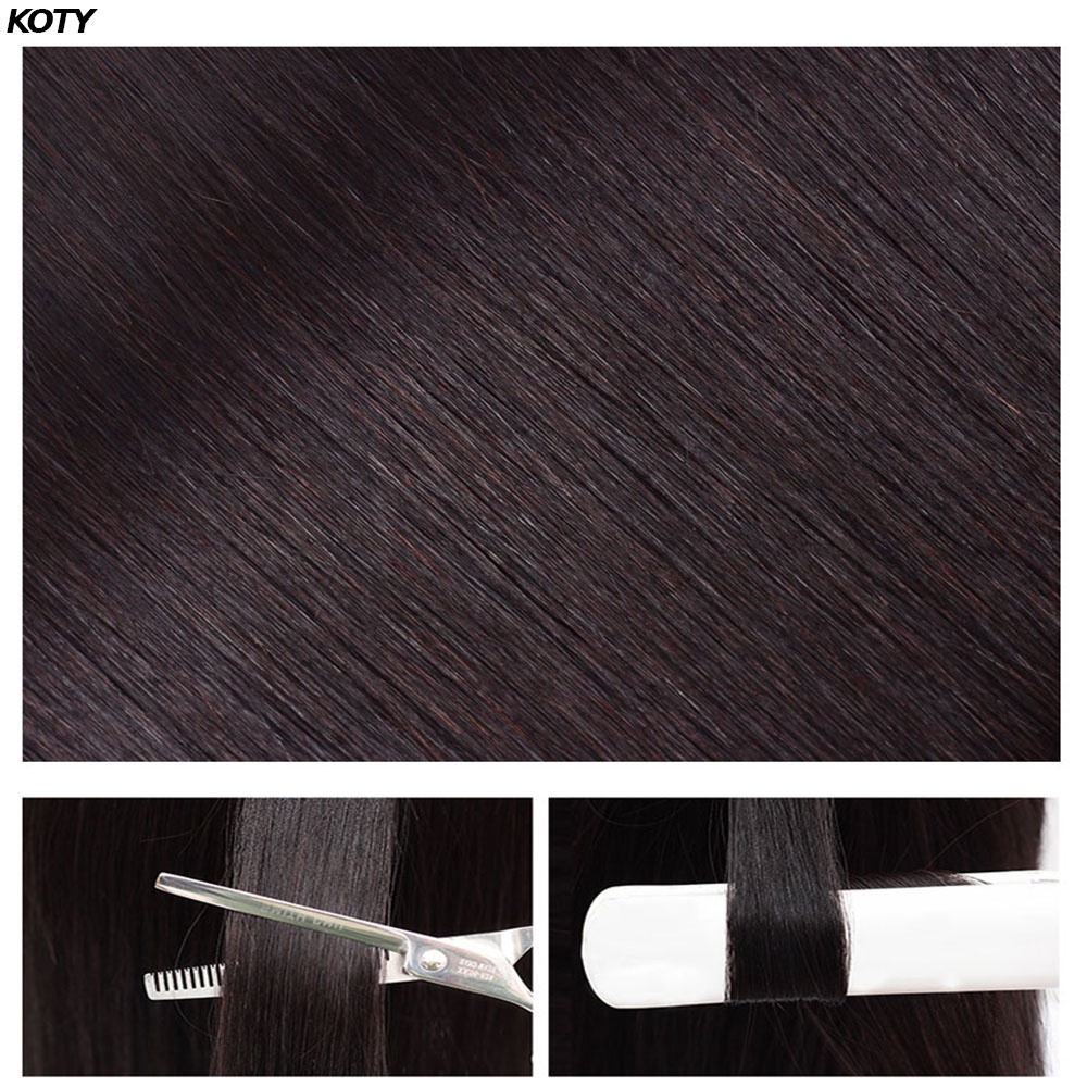 Set 2 tóc giả kẹp phồng chân tóc shop Koty, tóc kẹp phồng tóc mềm mượt tự nhiên dễ sử dụng