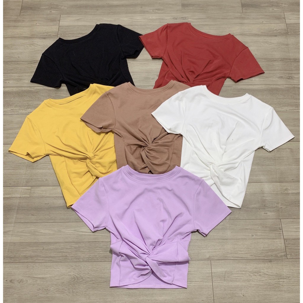 thun bozip-áo croptop xoắn eo xinh xắn siêu hot