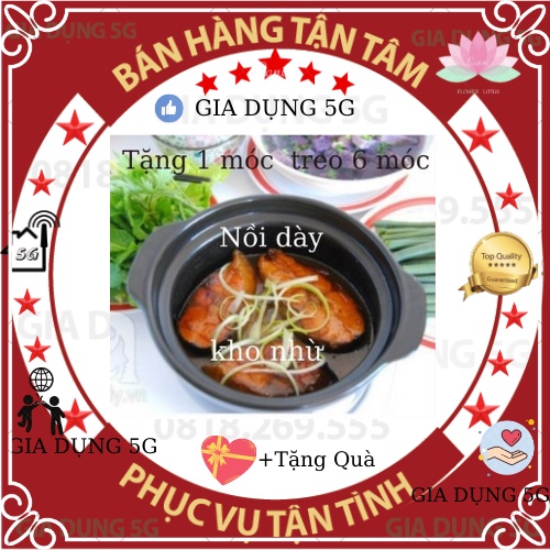 Nồi đất dày dặn,nắp kính, lòng sâu Kho cá, kho thịt, kho quẹt, kho tộ đủ size (K0 Bếp Từ)