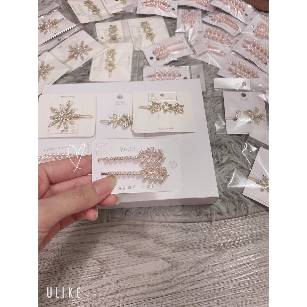 Kẹp tóc , hoa tai đính đá