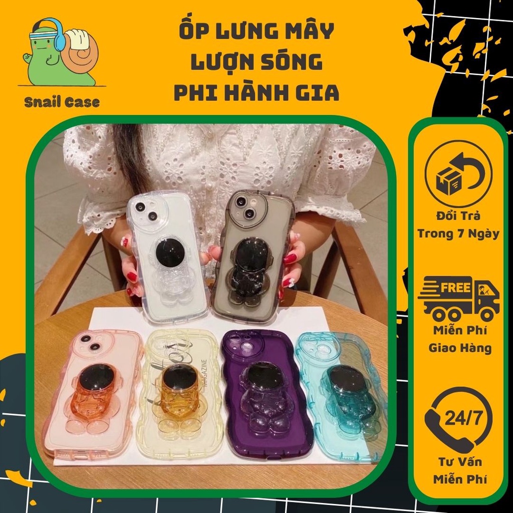 Ốp Điện Thoại mây lượn sóng Hình Phi Hành Gia Cho iPhone 7plus / X / Xsmax / 11 /11promax / 12promax / 13promax