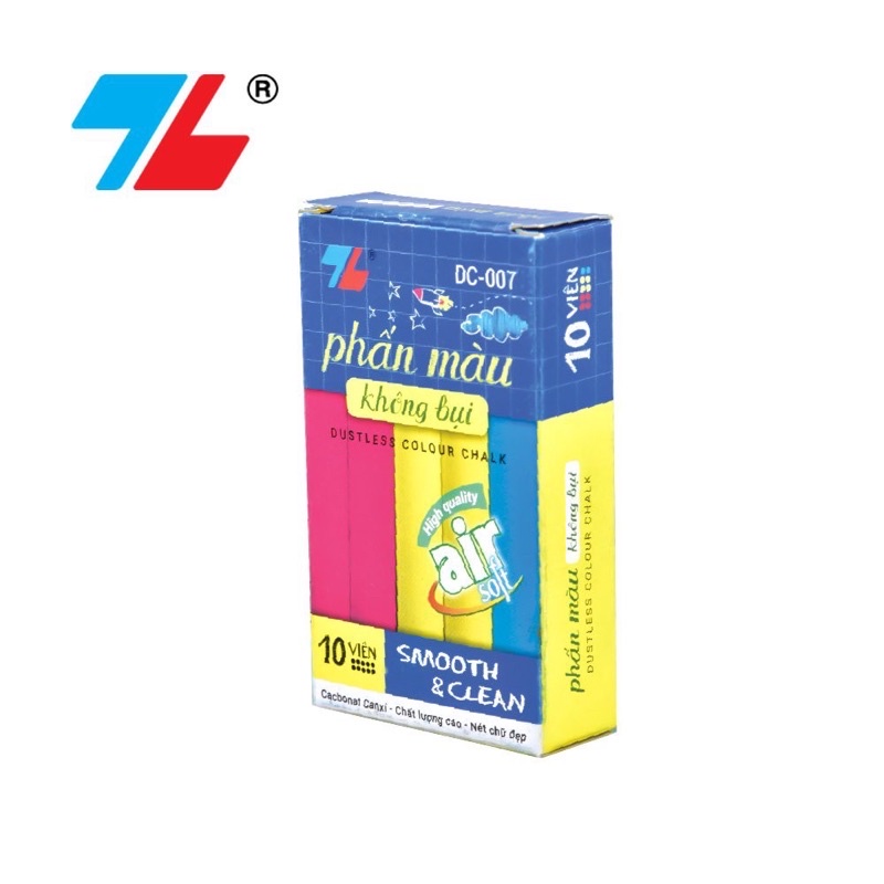 Combo 10 hộp phấn màu không bụi chính hãng thiên Long