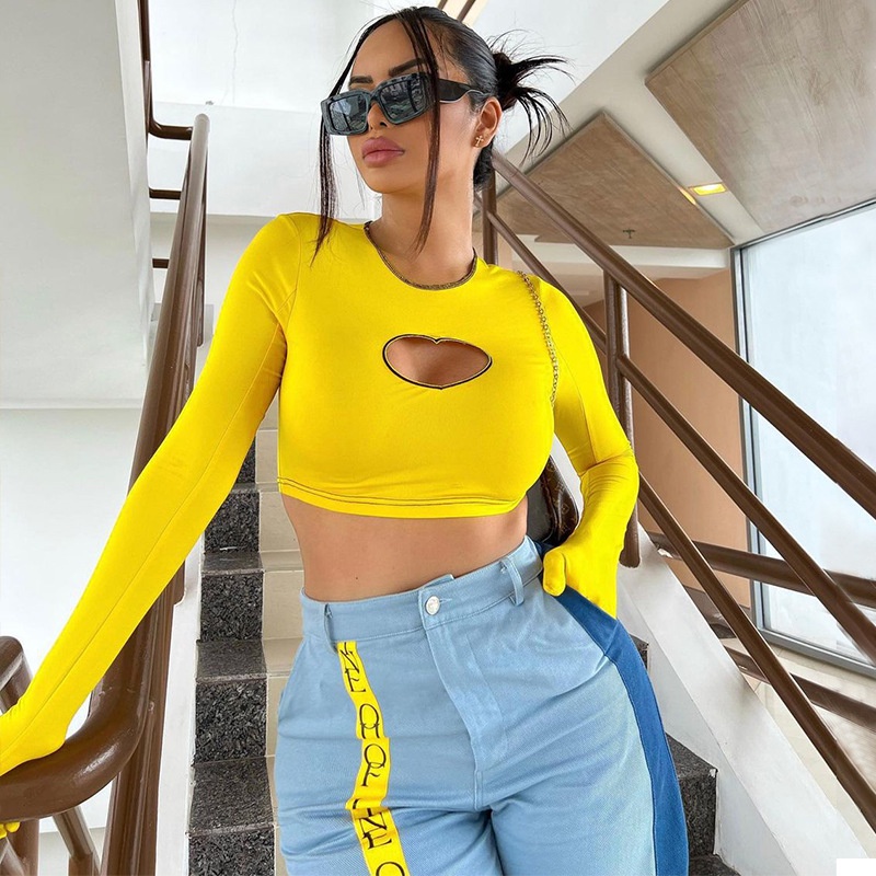 Áo Tay Dài Cổ Tròn Màu Trơn Thời Trang Đường Phố Cá Tính Cho Nữ