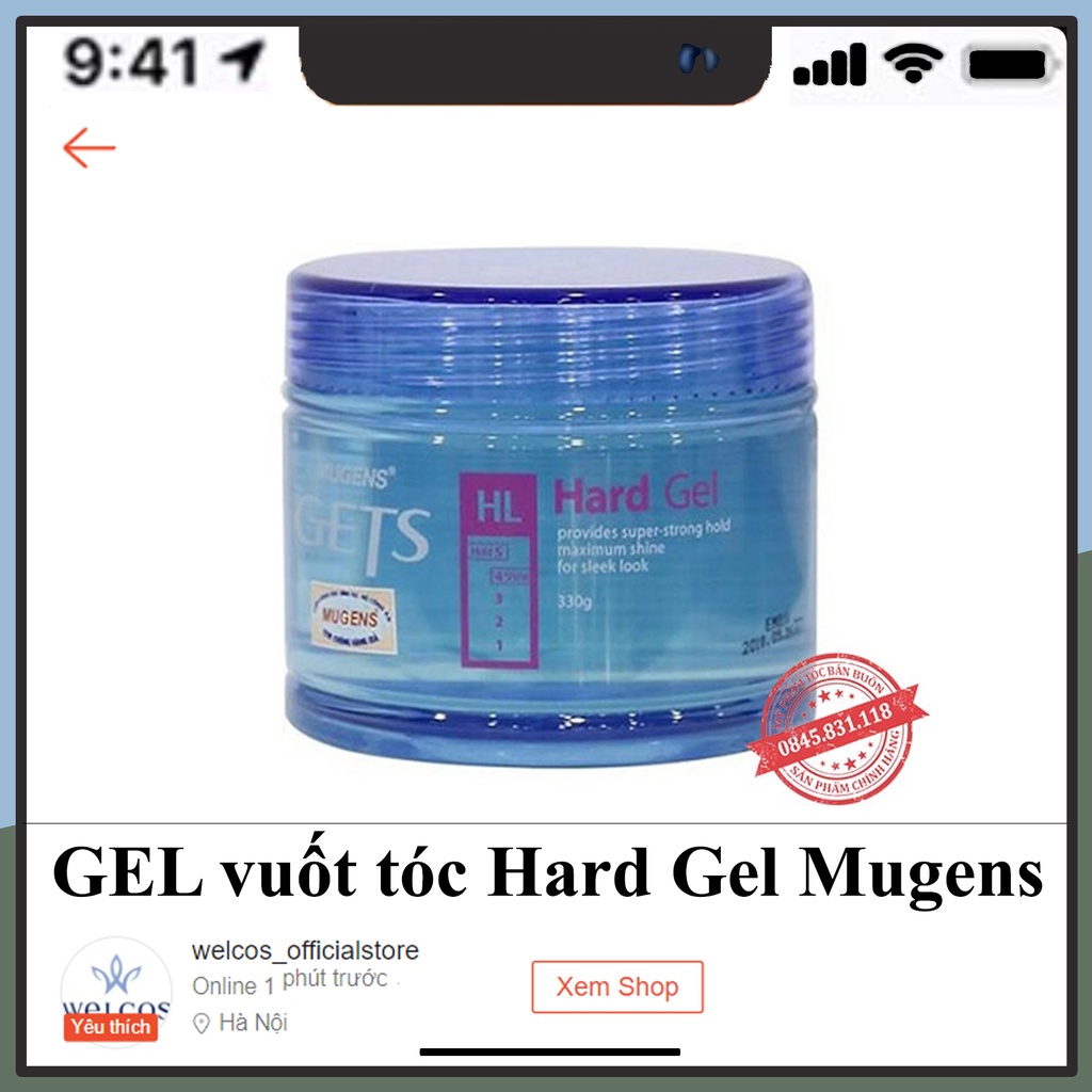 Gel siêu cứng vuốt tóc WELCOS Super Hard tạo kiểu tóc cố định tối đa, giữ nếp lâu, đàn hồi chính hãng ST20