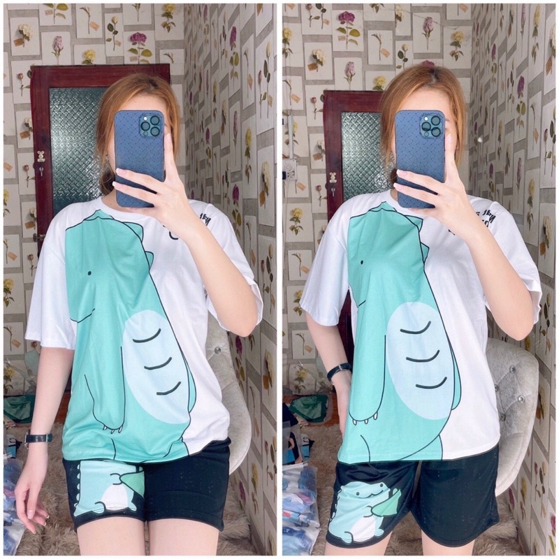Bộ áo quần đùi MẪU KHỦNG LONG cartoon hoạt hình siêu đẹp