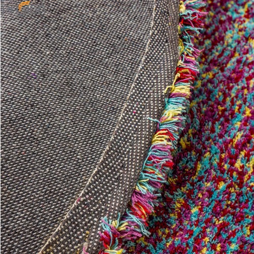 Thảm Lông Tròn Sợi Ngắn Tone Trơn Phối Màu Cao Cấp Phong Cách Bắc Âu