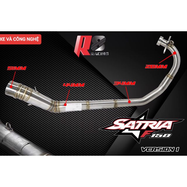 Cổ pô raider- satria R8 kiểu 1