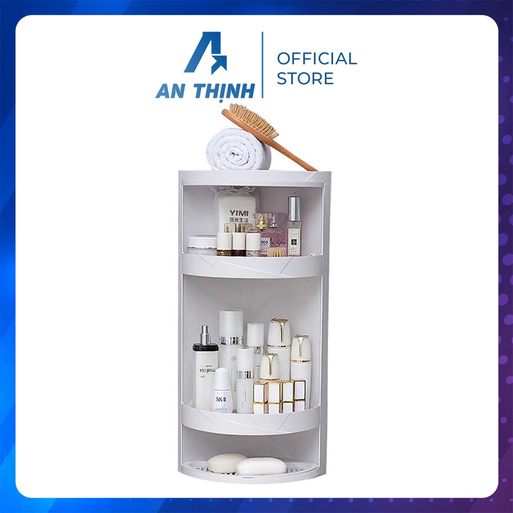kệ góc nhà tắm - kệ để đồ nhà tắm 3 tầng xoay 360