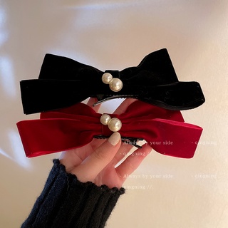 Kẹp Tóc Nơ Lớn Màu Đỏ Thời Trang Thu Đông 2