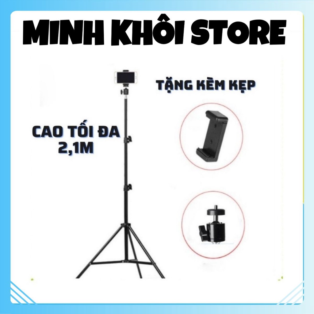 Gậy Livestream, Giá Đỡ Điện Thoại, Quay Tiktok ,Quay Video, Chụp Ảnh, Chân Đỡ Đèn 3 Chân Bằng Sắt Cao 2m1