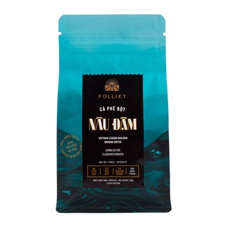 Folliet - Cafe bột Nâu Đậm (pha phin cafe sữa) vị truyền thống Việt Nam gói 1kg