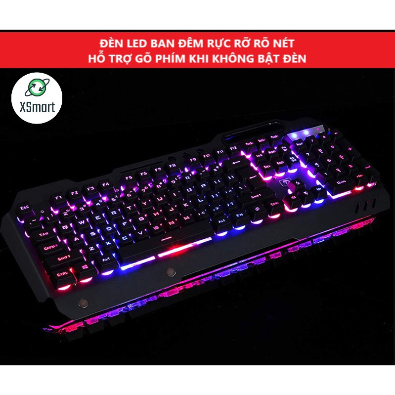 Bàn Phím Gaming K618 Super Pro New 2023 Led Đổi Màu 10 Chế Độ Led Khác Nhau Ngang Phím Cơ PC - XSMART