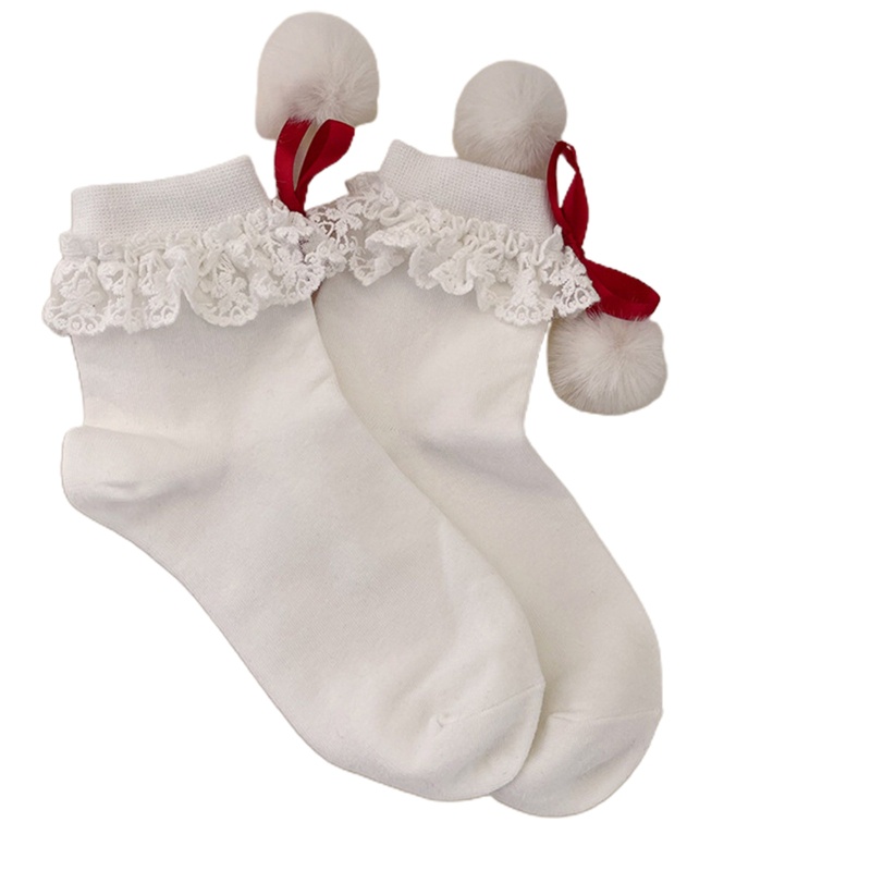 Youyo Vớ Cotton Ngắn Phối Ren Phong Cách Công Chúa Lolita Nhật Bản Dễ Thương Cho Nữ