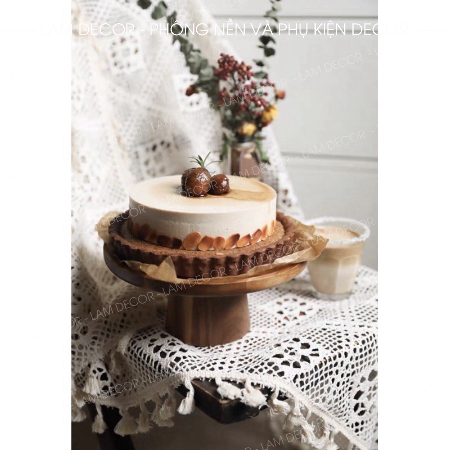 (Cake Stand) Đế đựng bánh bằng gỗ phong cách cổ điển