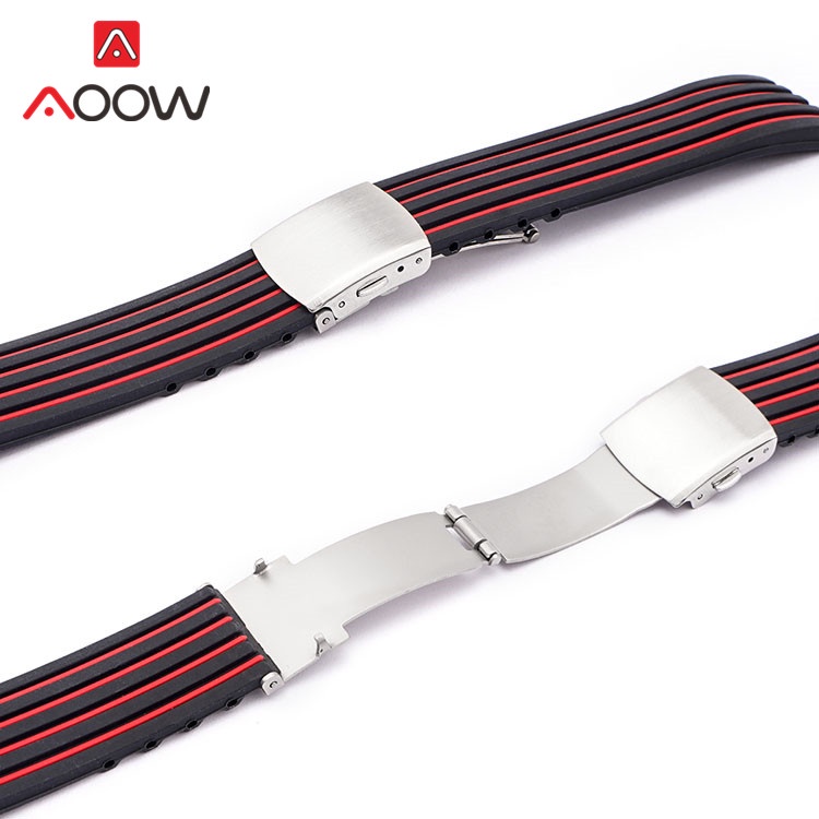 Dây Đeo Silicon 18mm 20mm 22mm 24mm Cho Đồng Hồ Thông Minh Samsung Watch3 Active2 Huawei GT 2 46mm