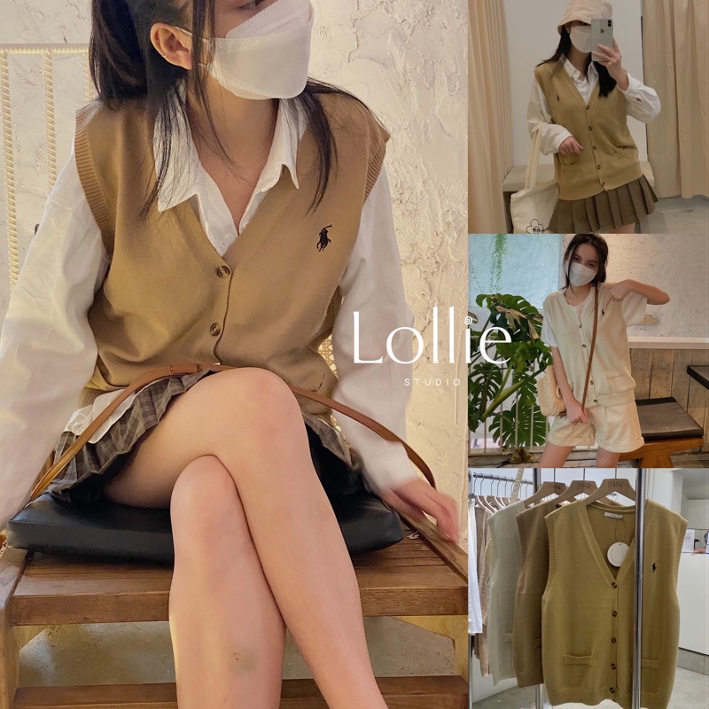 Áo gile len ngực thêu hình LEN118 LOLLIE STUDIO