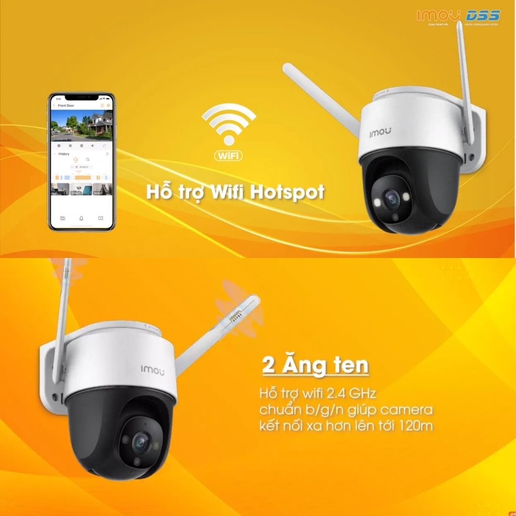 Camera Wifi IMOU IPC-S22FP Cruiser Xem đêm có màu , xoay 360 độ, chống nước ip66 , báo động , đàm thoại 2 chiều IP