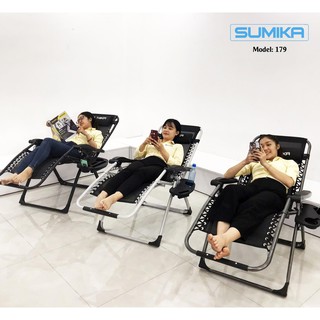 Ghế xếp ngủ thư giãn sumika 179 các mẫu hot 2020 - tặng kèm khay đựng ly