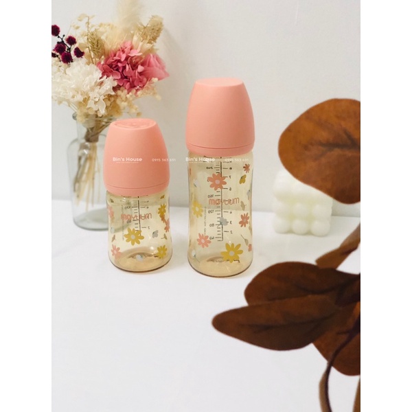 Bình sữa Moyuum hoạ tiết hoa cúc_ Daisy Edition_170ml/270ml núm chọn size free