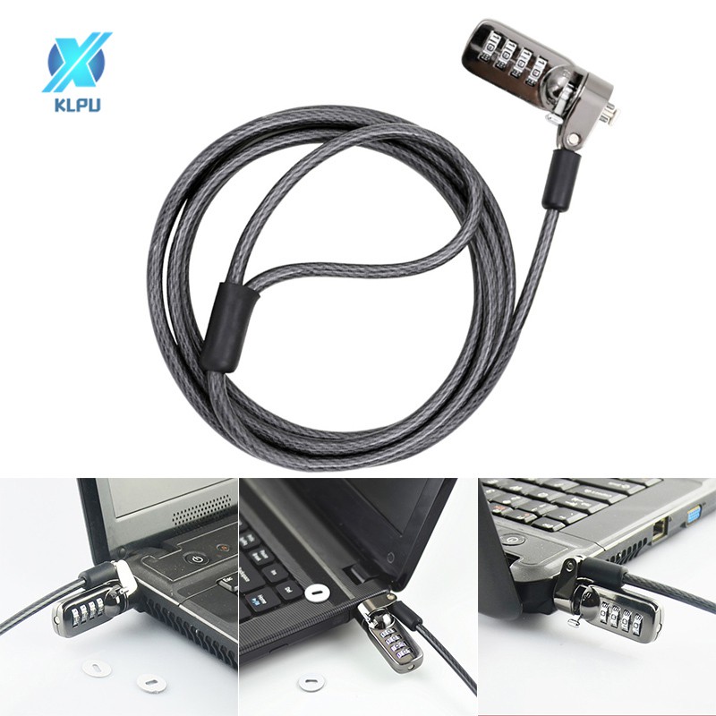 Máy tính xách tay Kết hợp khóa cáp bảo mật 4 chữ số bảo vệ mật khẩu thiết bị chống trộm