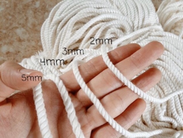 Dây đan ghế treo- sợi marcame cotton zin 100% - dây làm handmade , sợi 2ly 2mm 3ly; 3mm; 4ly 4mm; 5ly 5mm 6, 7, 8, 10mm