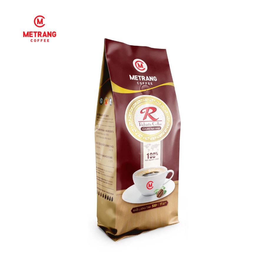 Cà phê Mê Trang Robusta (R) - túi hạt rang 500g