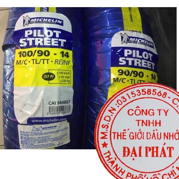 Lốp  Michelin pilot street 2  các size 70/90-14;80/90-14;90/90-14;100/90-14;80/90-16 dành cho xe tay ga