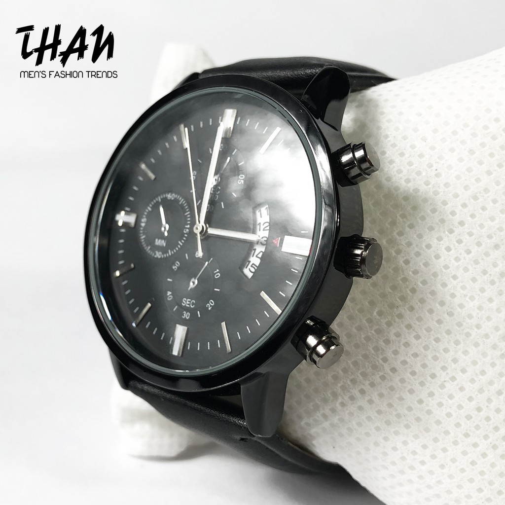 Đồng hồ Nam Giá Rẻ ARLANCH dây da màu đen cao cấp sang trọng lịch lãm chống nước, kính cường lực chống xước - Tặng hộp | BigBuy360 - bigbuy360.vn