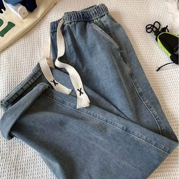 Quần Jean Dài Dáng Rộng Màu Trơn Thời Trang Hàn Quốc Cá Tính Cho Nam quần jean nam baggy ống rộng