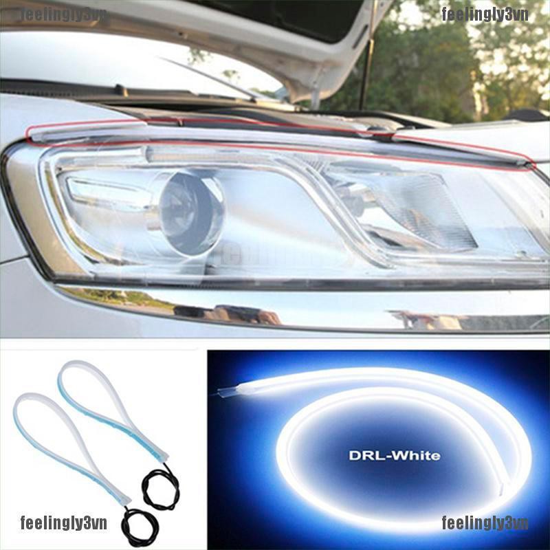 Set 2 dây đèn LED chạy ban ngày thiết kế linh hoạt mềm mại dành cho ô tô 30CM