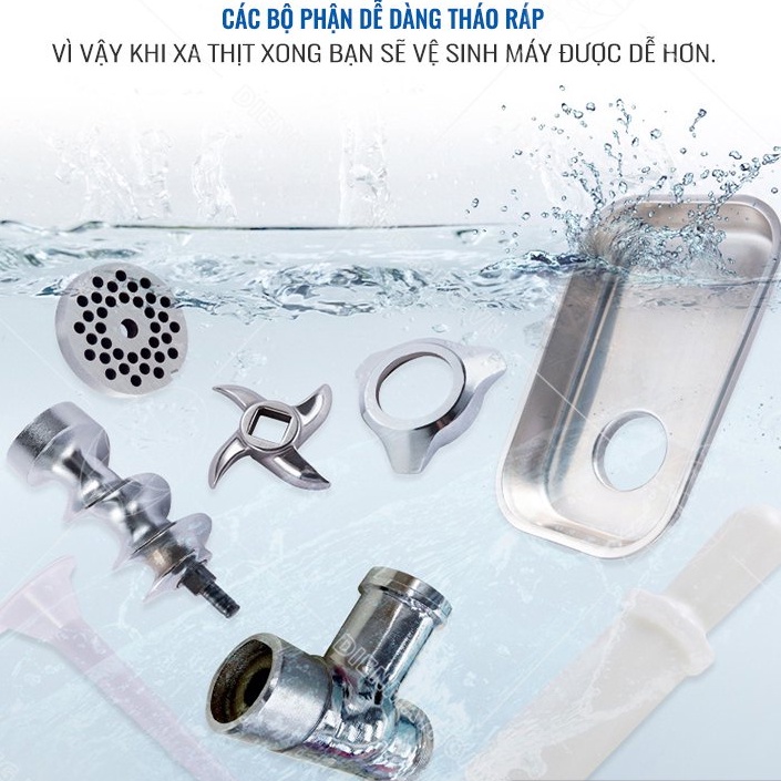 Máy xay thịt công nghiệp đa năng DE12 công suất 800w Máy đùn thịt inox bảo hành 12 tháng