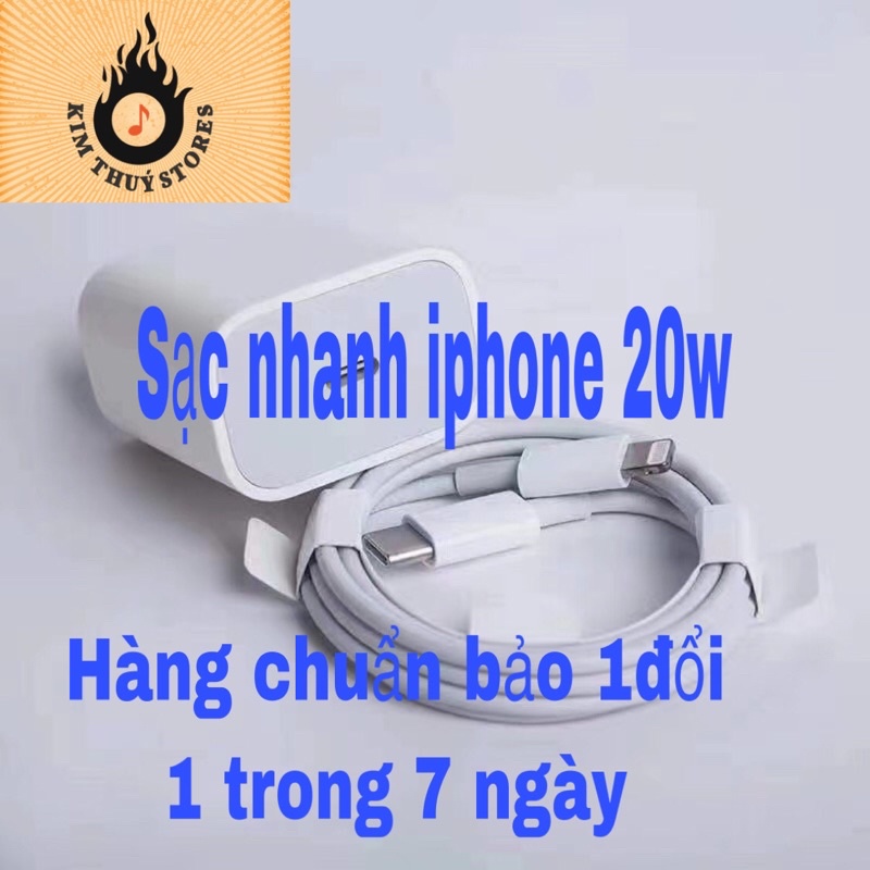 Sạc Nhanh IPhone 20W Chính hãng Công nghệ sạc PD Bảo hành 12Tháng